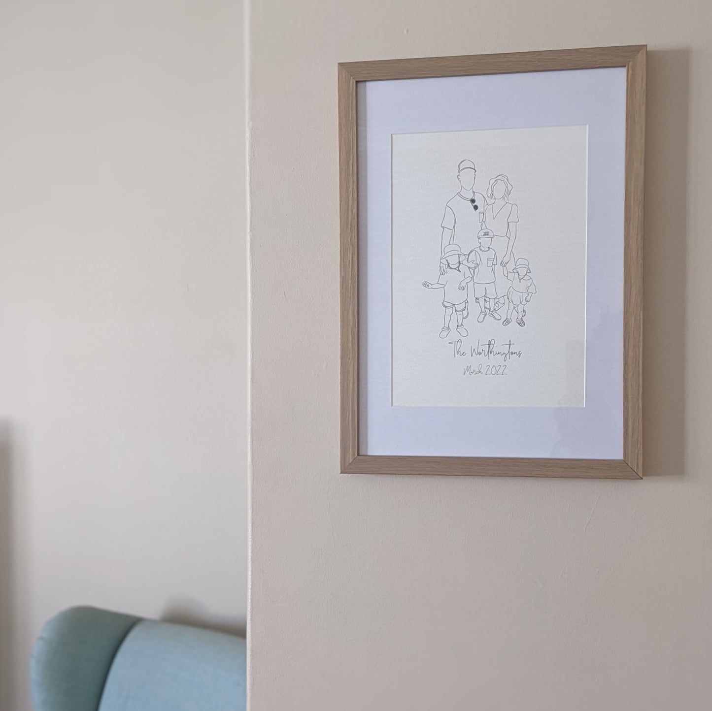 Printed and framed portrait