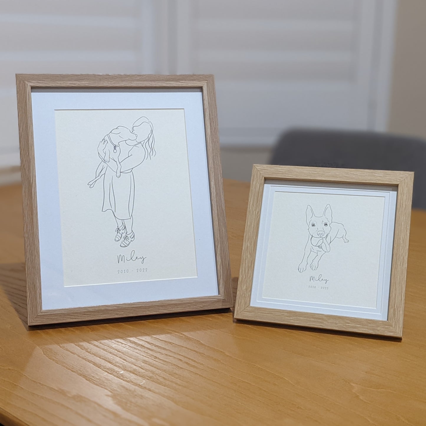 Printed and framed portrait